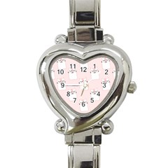 Pattern Pink Cute Sweet Fur Cats Heart Italian Charm Watch