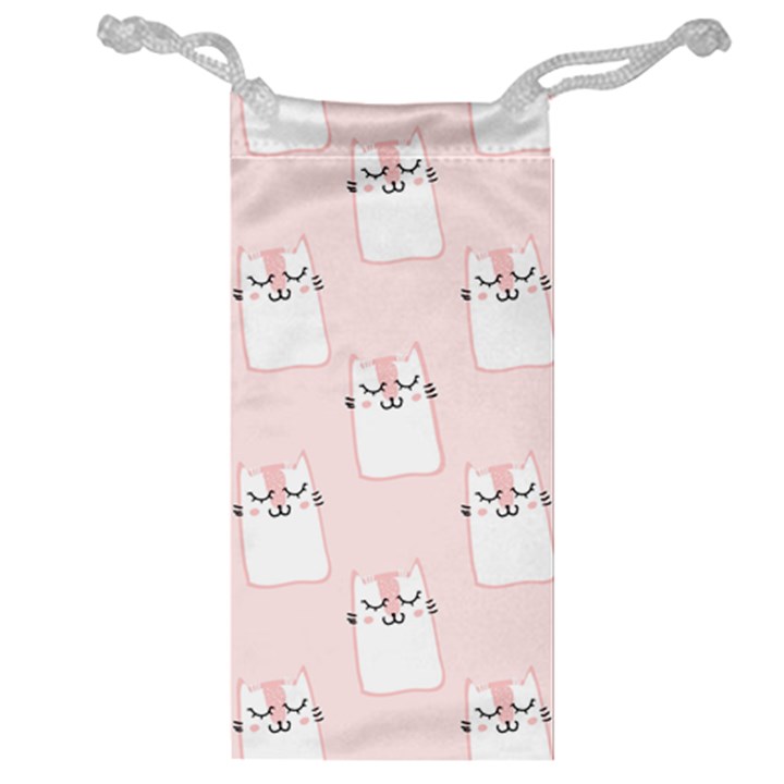 Pattern Pink Cute Sweet Fur Cats Jewelry Bag