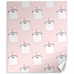 Pattern Pink Cute Sweet Fur Cats Canvas 8  x 10 