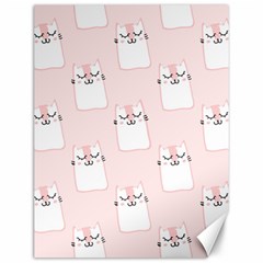 Pattern Pink Cute Sweet Fur Cats Canvas 12  x 16 