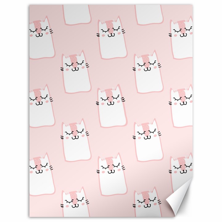 Pattern Pink Cute Sweet Fur Cats Canvas 12  x 16 