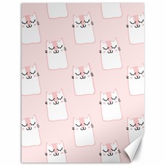 Pattern Pink Cute Sweet Fur Cats Canvas 18  x 24 