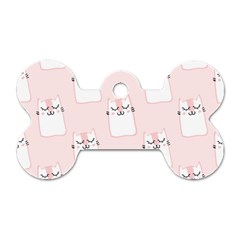 Pattern Pink Cute Sweet Fur Cats Dog Tag Bone (One Side)