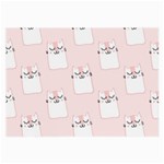 Pattern Pink Cute Sweet Fur Cats Large Glasses Cloth (2 Sides) Back