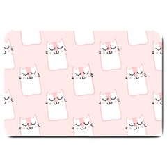 Pattern Pink Cute Sweet Fur Cats Large Doormat