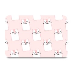 Pattern Pink Cute Sweet Fur Cats Plate Mats