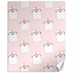 Pattern Pink Cute Sweet Fur Cats Canvas 11  x 14 