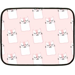 Pattern Pink Cute Sweet Fur Cats Fleece Blanket (Mini)