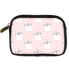 Pattern Pink Cute Sweet Fur Cats Digital Camera Leather Case