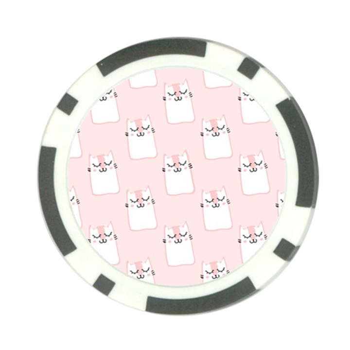 Pattern Pink Cute Sweet Fur Cats Poker Chip Card Guard (10 pack)