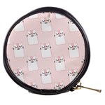 Pattern Pink Cute Sweet Fur Cats Mini Makeup Bag Front