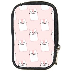 Pattern Pink Cute Sweet Fur Cats Compact Camera Leather Case