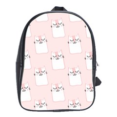 Pattern Pink Cute Sweet Fur Cats School Bag (Large)