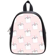 Pattern Pink Cute Sweet Fur Cats School Bag (Small)