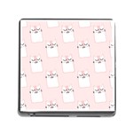 Pattern Pink Cute Sweet Fur Cats Memory Card Reader (Square 5 Slot) Front