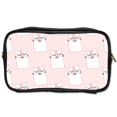 Pattern Pink Cute Sweet Fur Cats Toiletries Bag (Two Sides)