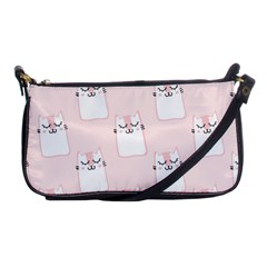 Pattern Pink Cute Sweet Fur Cats Shoulder Clutch Bag