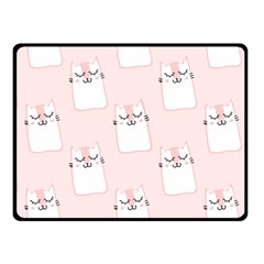 Pattern Pink Cute Sweet Fur Cats Fleece Blanket (Small)