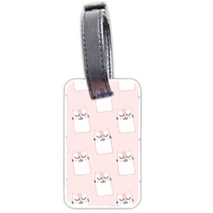 Pattern Pink Cute Sweet Fur Cats Luggage Tag (two sides)