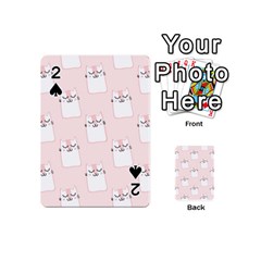 Pattern Pink Cute Sweet Fur Cats Playing Cards 54 Designs (Mini)