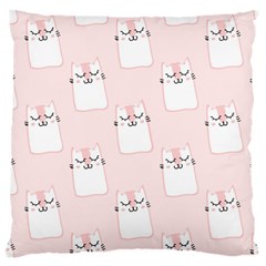 Pattern Pink Cute Sweet Fur Cats Large Cushion Case (One Side)