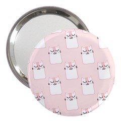 Pattern Pink Cute Sweet Fur Cats 3  Handbag Mirrors