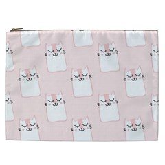 Pattern Pink Cute Sweet Fur Cats Cosmetic Bag (XXL)