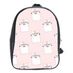 Pattern Pink Cute Sweet Fur Cats School Bag (XL) Front