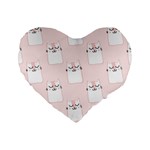 Pattern Pink Cute Sweet Fur Cats Standard 16  Premium Heart Shape Cushions Front