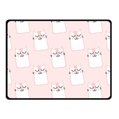 Pattern Pink Cute Sweet Fur Cats Two Sides Fleece Blanket (Small)