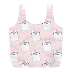 Pattern Pink Cute Sweet Fur Cats Full Print Recycle Bag (L) Front