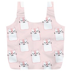 Pattern Pink Cute Sweet Fur Cats Full Print Recycle Bag (XL)