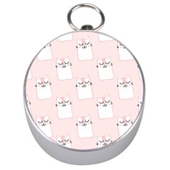 Pattern Pink Cute Sweet Fur Cats Silver Compasses