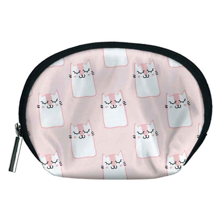 Pattern Pink Cute Sweet Fur Cats Accessory Pouch (Medium)