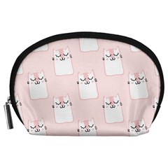 Pattern Pink Cute Sweet Fur Cats Accessory Pouch (Large)