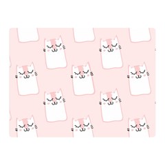 Pattern Pink Cute Sweet Fur Cats Two Sides Premium Plush Fleece Blanket (Mini)