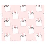 Pattern Pink Cute Sweet Fur Cats Two Sides Premium Plush Fleece Blanket (Small) 50 x40  Blanket Front