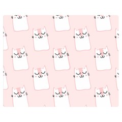 Pattern Pink Cute Sweet Fur Cats Two Sides Premium Plush Fleece Blanket (Medium)