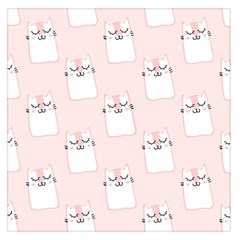 Pattern Pink Cute Sweet Fur Cats Square Satin Scarf (36  x 36 )