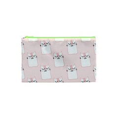 Pattern Pink Cute Sweet Fur Cats Cosmetic Bag (XS)