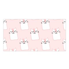 Pattern Pink Cute Sweet Fur Cats Satin Shawl 45  x 80 