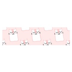 Pattern Pink Cute Sweet Fur Cats Oblong Satin Scarf (16  x 60 )