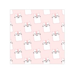 Pattern Pink Cute Sweet Fur Cats Square Satin Scarf (30  x 30 )