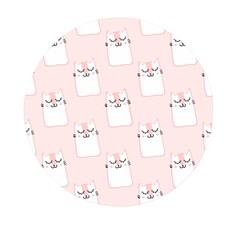 Pattern Pink Cute Sweet Fur Cats Mini Round Pill Box