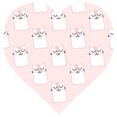 Pattern Pink Cute Sweet Fur Cats Wooden Puzzle Heart