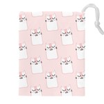 Pattern Pink Cute Sweet Fur Cats Drawstring Pouch (5XL) Front