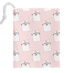 Pattern Pink Cute Sweet Fur Cats Drawstring Pouch (5XL) Back