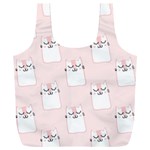 Pattern Pink Cute Sweet Fur Cats Full Print Recycle Bag (XXXL) Front