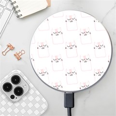 Pattern Pink Cute Sweet Fur Cats Wireless Fast Charger(White)