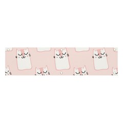 Pattern Pink Cute Sweet Fur Cats Banner and Sign 4  x 1 